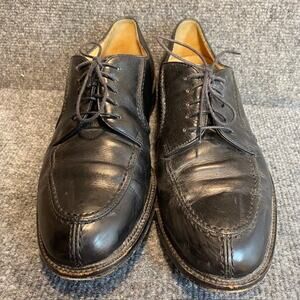 Vintage Pronto Uomo Black Leather Split Toe Oxford Derby Dress Shoes Men 9 italy